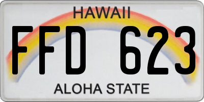 HI license plate FFD623