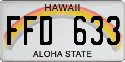 HI license plate FFD633