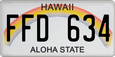 HI license plate FFD634