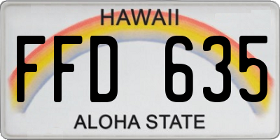 HI license plate FFD635