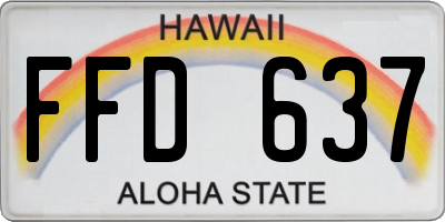 HI license plate FFD637