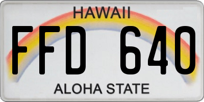 HI license plate FFD640
