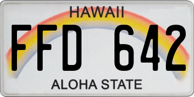 HI license plate FFD642