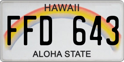 HI license plate FFD643