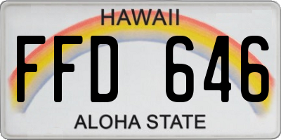 HI license plate FFD646