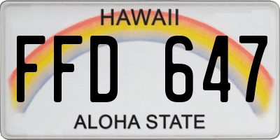 HI license plate FFD647