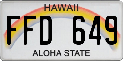 HI license plate FFD649