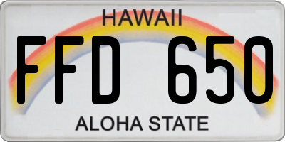 HI license plate FFD650