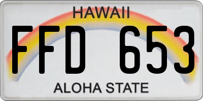 HI license plate FFD653