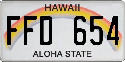 HI license plate FFD654