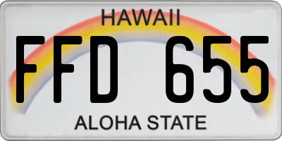 HI license plate FFD655