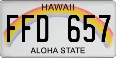 HI license plate FFD657