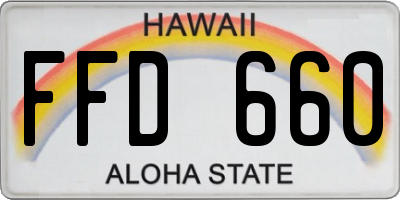 HI license plate FFD660