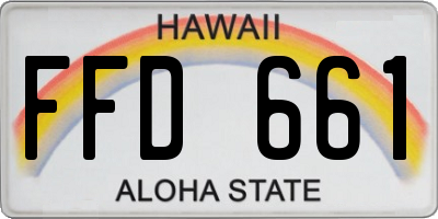HI license plate FFD661