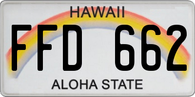 HI license plate FFD662