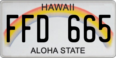 HI license plate FFD665
