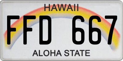 HI license plate FFD667