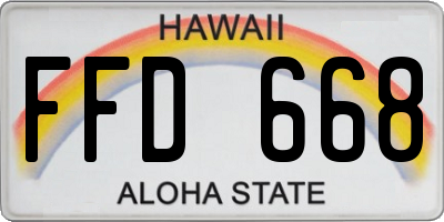 HI license plate FFD668