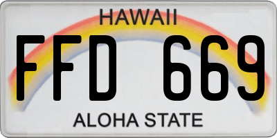HI license plate FFD669