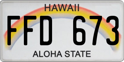 HI license plate FFD673