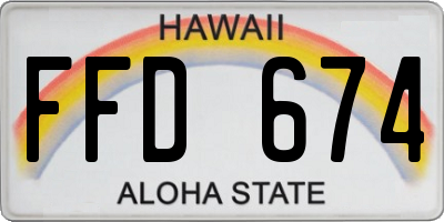 HI license plate FFD674