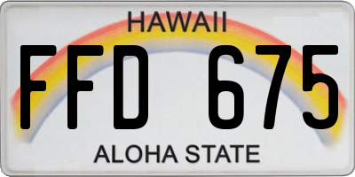 HI license plate FFD675