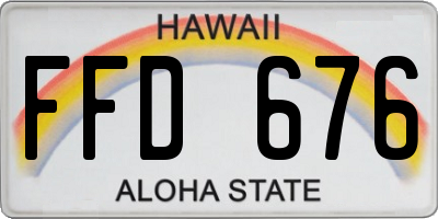 HI license plate FFD676