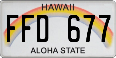 HI license plate FFD677
