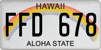 HI license plate FFD678