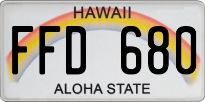 HI license plate FFD680