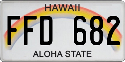 HI license plate FFD682