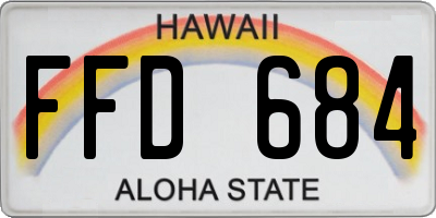 HI license plate FFD684