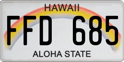 HI license plate FFD685