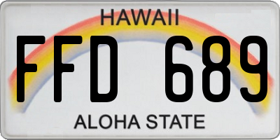 HI license plate FFD689