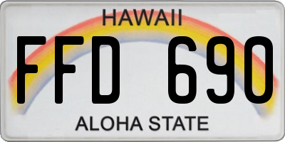 HI license plate FFD690