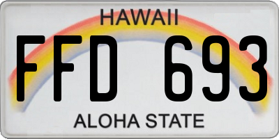 HI license plate FFD693