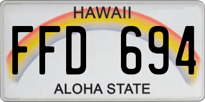 HI license plate FFD694