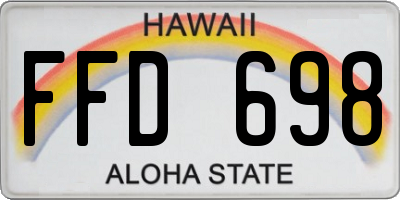 HI license plate FFD698