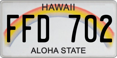 HI license plate FFD702