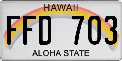 HI license plate FFD703