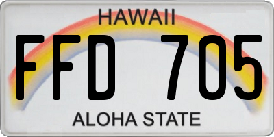 HI license plate FFD705