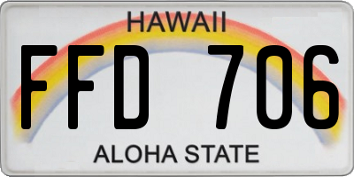 HI license plate FFD706