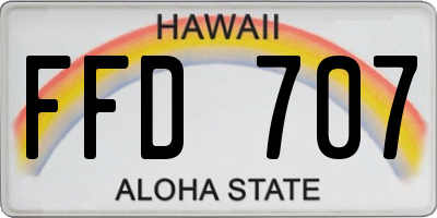 HI license plate FFD707