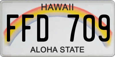 HI license plate FFD709