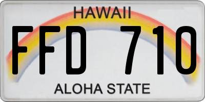 HI license plate FFD710