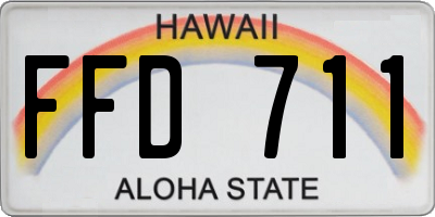 HI license plate FFD711