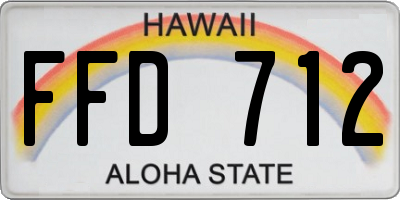 HI license plate FFD712