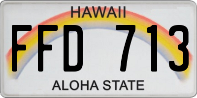 HI license plate FFD713