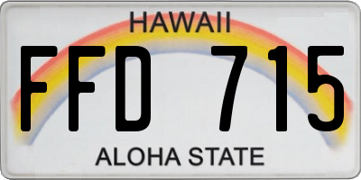 HI license plate FFD715