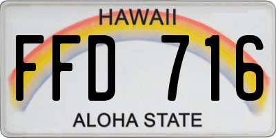 HI license plate FFD716